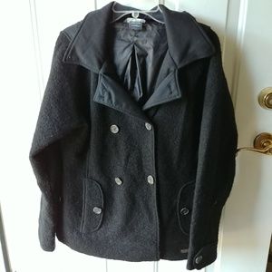 Boiled wool peacoat